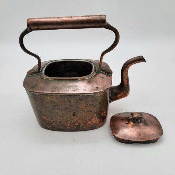Antique Copper Gooseneck Tea Kettle - Picture 3 of 6